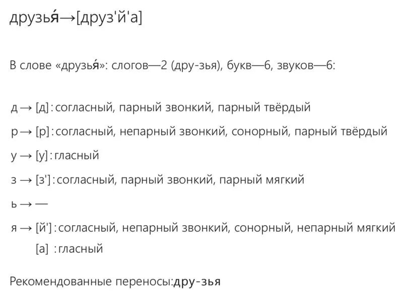 Наряд фонетический разбор 5. Звуко буквенный анализ слова друзья. Звуковой разбор слова друзья. Друзья фонетический разбор 3 класс.