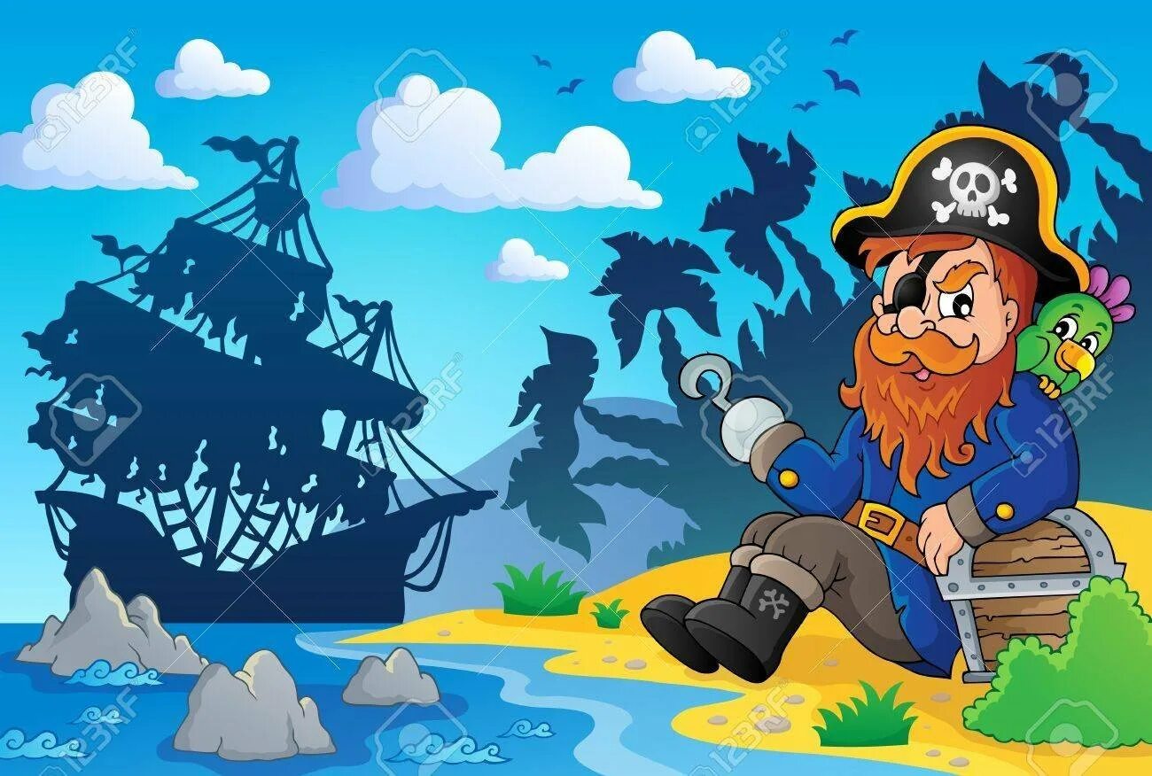 Пиратская тема. Остров пиратов для детей. Пиратская тематика фон. Пиратский остров фон для детей.