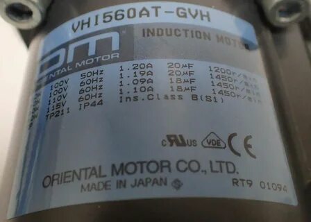 Купить ORIENTAL INDUCTION MOTOR VHI560AT-GVH W/ GEAR HEAD GVH5G15 Б/У на Аукцион