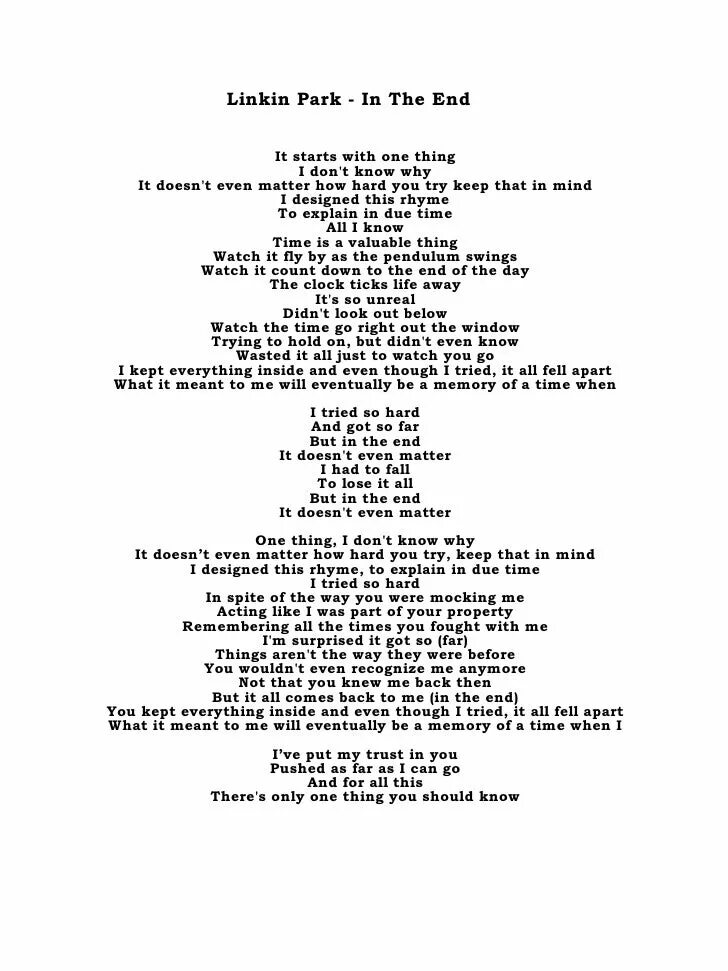 Песни линкин парк на русском. In the end текст. Линкин парк the end. Линкин парк in the end. In the end перевод.
