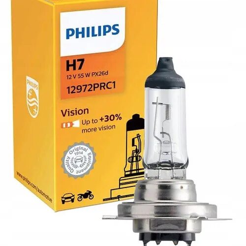 Лампа филипс н7. Лампа автомобильная галогенная Philips Vision +30% 12972prc1 h7 12v 55w px26d 1 шт.. Лампа h7 Philips 12v 55w Vision +30%. Лампа галогеновая h7 12v 55w Philips Vision +30%. Лампа автомобильная галогенная h7 Philips Vision +30% света 12 в, 55 Вт, p-12972prc1.