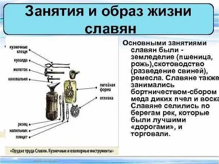 Занятия и образ жизни славян кратко
