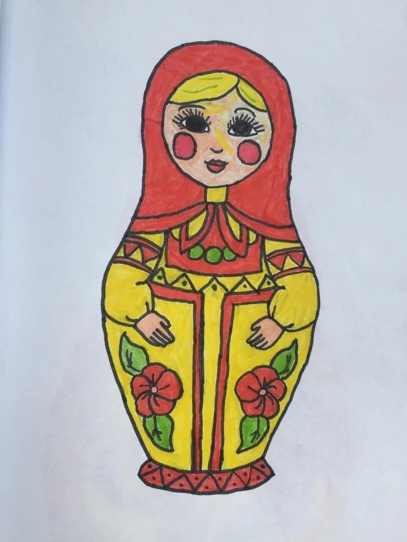 Матрешка рисование 3 класс. Матрешка-изо5кл. рисование матрешки. рисование матрешка в старшей группе. матрёшка рисунок красками.