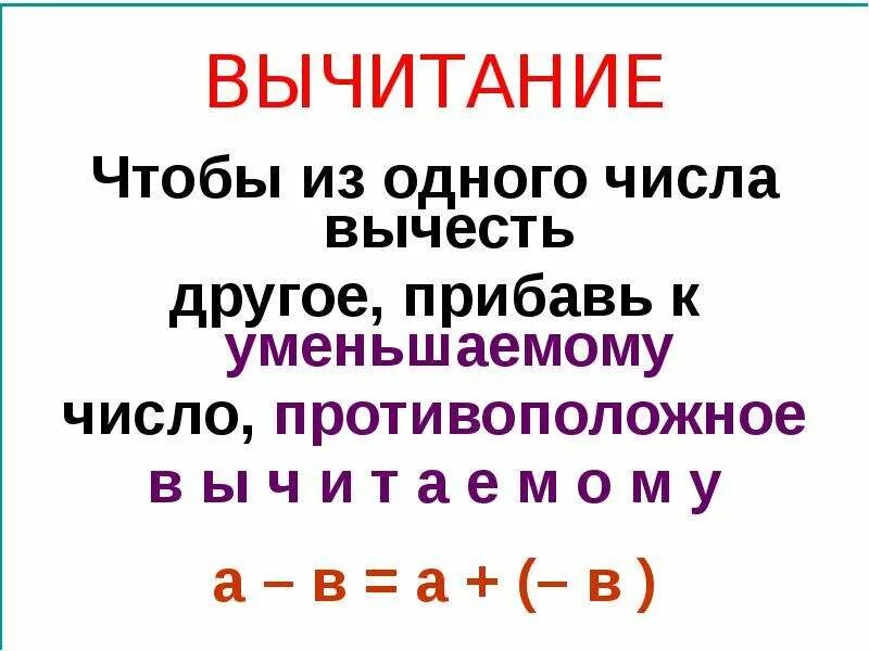 Чтобы из суммы вычесть число достаточно:. Вычитание десятичных дробей в столбик. Вычитание десятичных чисел в столбик. Вместо того чтобы вычесть. Вместо того чтобы вычесть.