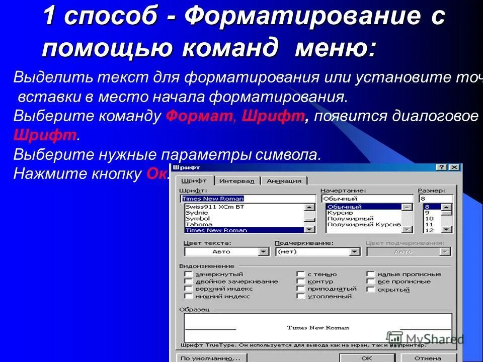 Способы форматирования. Команды форматирования текста. Форматирование изображения. Способы форматирования текста.