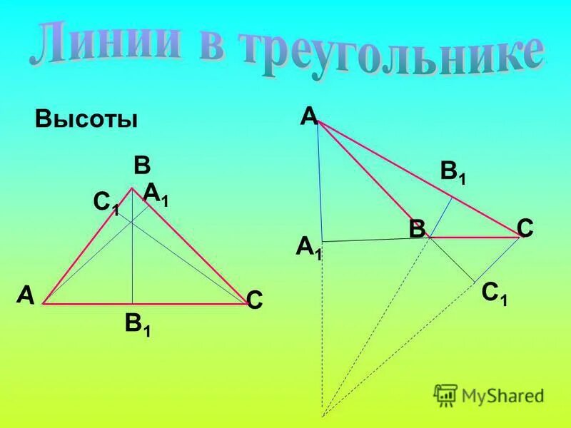 Построить высоты остроугольного прямоугольного и тупоугольного треугольников. Построить высоты остроугольного прямоугольного и тупоугольного треугольников