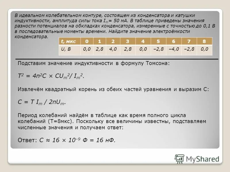 В идеальном колебательном контуре амплитуда колебаний силы. Емкость конденсатора в идеальном колебательном контуре равна 50 мкф. Идеальный колебательный контур состоит из конденсатора. Колебательный контур это в физике 9 класс. 2 гн а амплитуда.