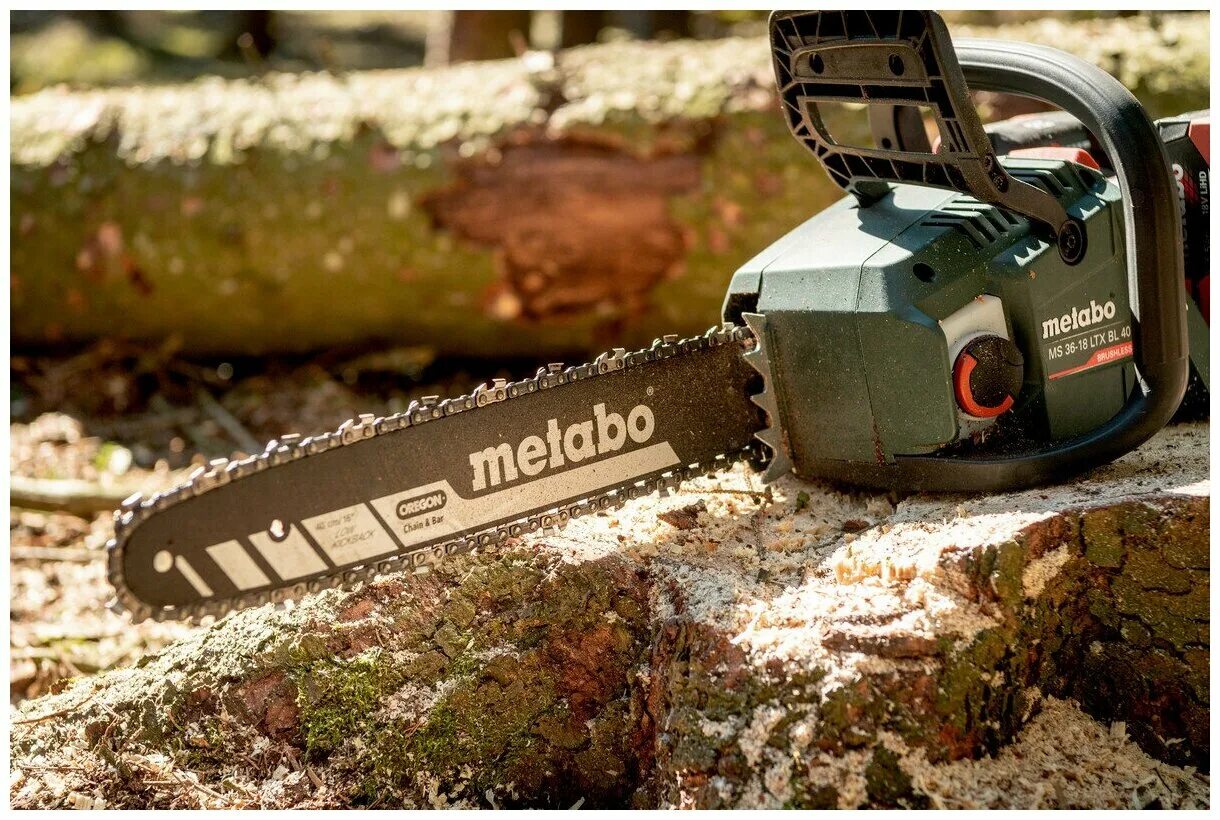 Аккумуляторная цепная пила Метабо. Metabo MS 36-18 LTX BL 40. Metabo MS 36-18 LTX BL. Цепная аккумуляторная минипила Metabo.