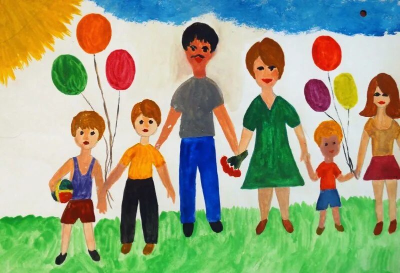 Картинки год семьи для детей. Рисунок семьи детский. Рисунок на тему моя семья. Семейный рисунок для детского сада. Рисунок семьи в детский сад.
