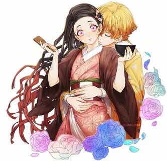 Zenitsu x Nezuko ♡ ♥ 💕 Dios mio Zenitsu que le quieres hacer a Nezuko-chan...