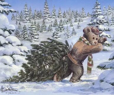 Медведь и новогодняя елка