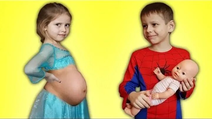 у девочки был большой живот