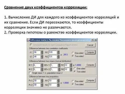 Корреляционный анализ взаимосвязи
