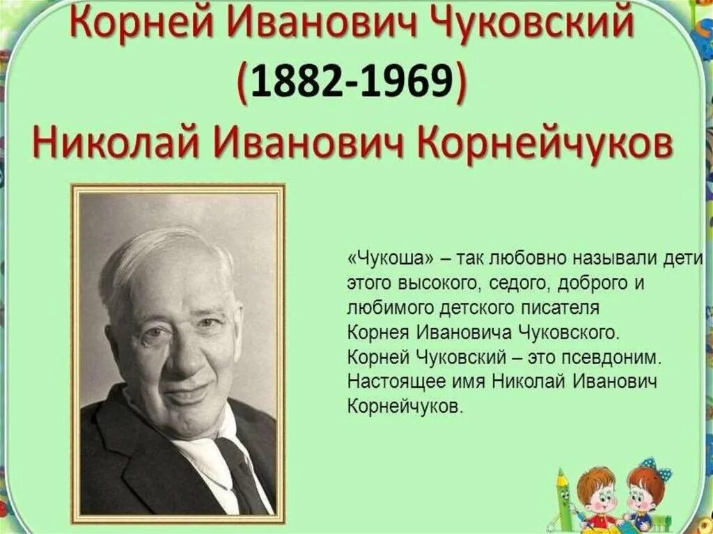 Благодаря творчеству детских писателей люди. День рождения писатель Корнея Чуковский.