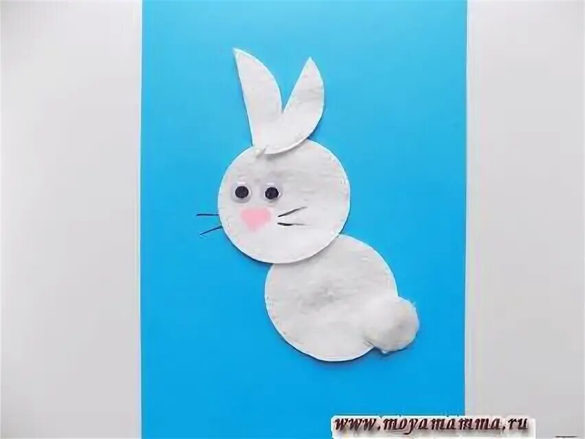 Зайчик из ватных дисков. Зайчик из ватных дисков