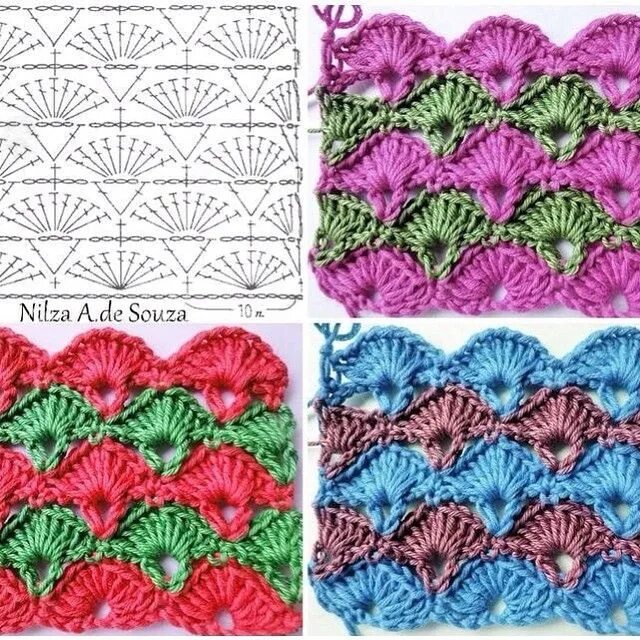 Узоры крючком техника. Узор крючком ракушки веерочки. Узор ракушки крючком. Узор крючком для пледа. Многоцветные узоры крючком.