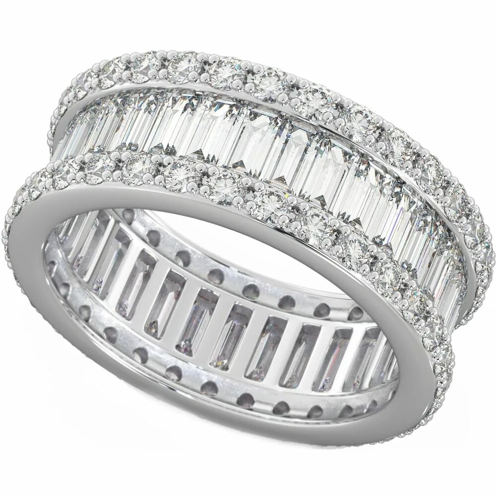 Baguette Diamonds. Baguettes Eternity Ring. Band Ring with Baguette Diamonds. Baguettes Eternity Ring Wave. Round u