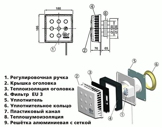 Кив размеры. Клапан инфильтрации воздуха кив-125. клапан кив quadro vortice. оголовок приточного клапана кив 125. приточный клапан vortice kiv quadro 125.