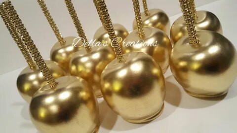Metallic gold candy apples with bling sticks! Gold candy, Candy apples diy, Colo