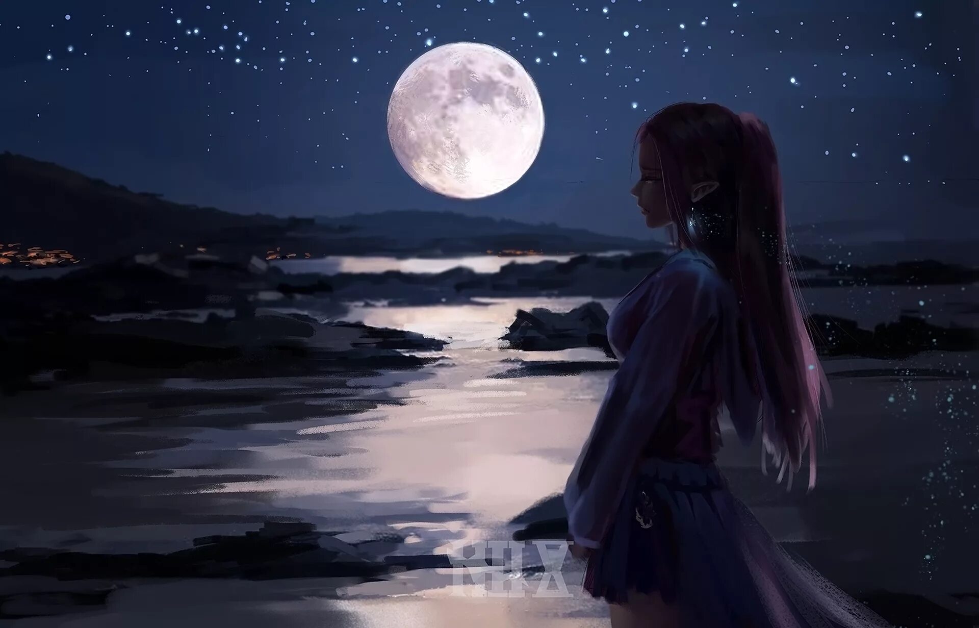 Девочка луна як. Реналла полнолунная. Девушка-Луна. Лунная девушка. Лунная ночь девушка.