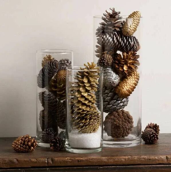 Here are three easy ways to add colorful glitter to pine cones for a festive fal