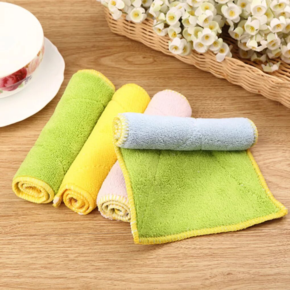 Полотенца для уборки. Двухслойная тряпочка из микрофибры 24*14 см 9046072. Microfiber Towel полотенце. Тряпки для кухни. Кухонные салфетки из микрофибры.