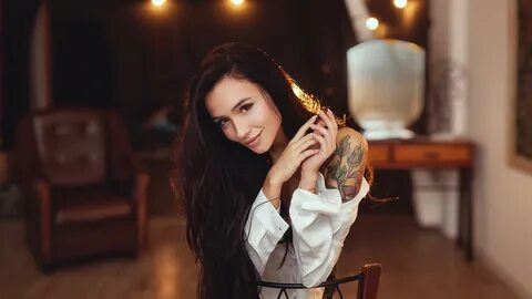 Aleksa Tereschuk Alexey Pavlovskiy Brunette Tattoo Depth Of Field 1600x900.