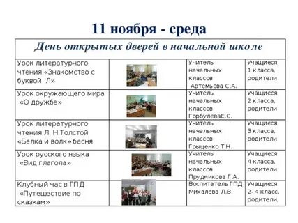 Мероприятия неделя 1 класса