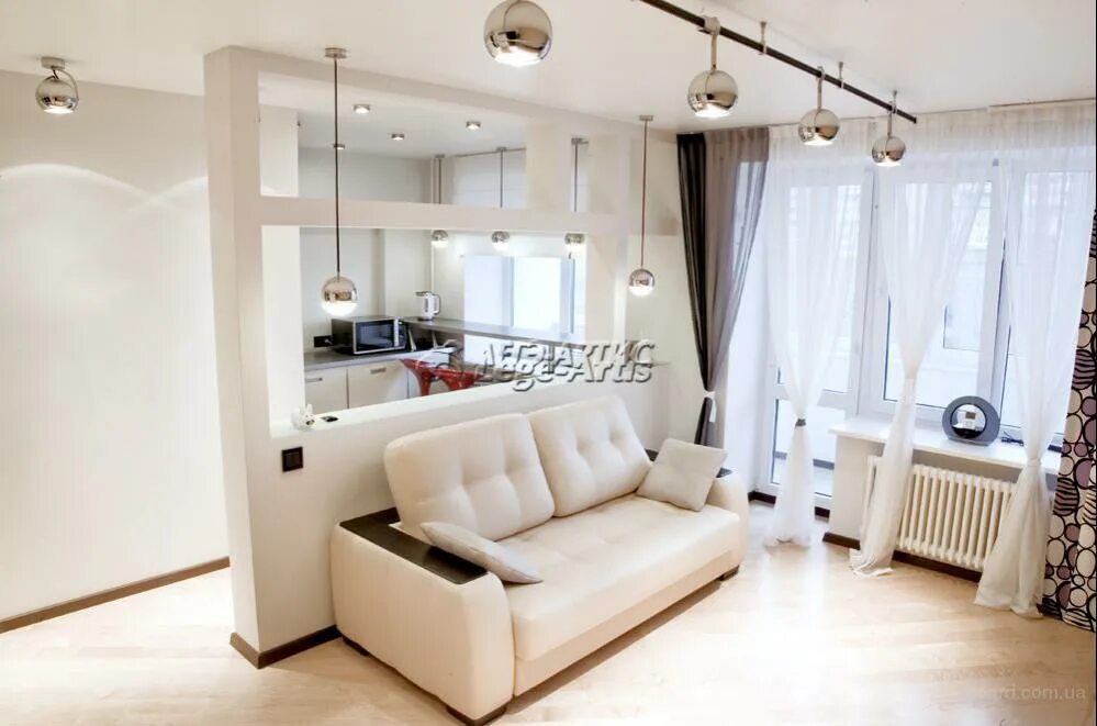 Перепланировка однокомнатной квартиры в студию 30 кв. Как из студии сделать однокомнатную квартиру. М. Соединить кухню с комнатой. Зонирование кухни в студии.