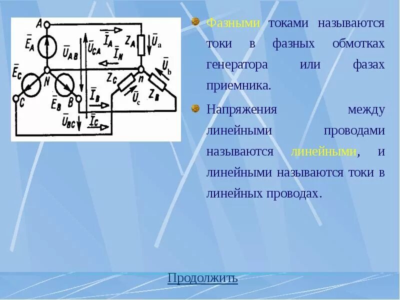 Определение линейные токи