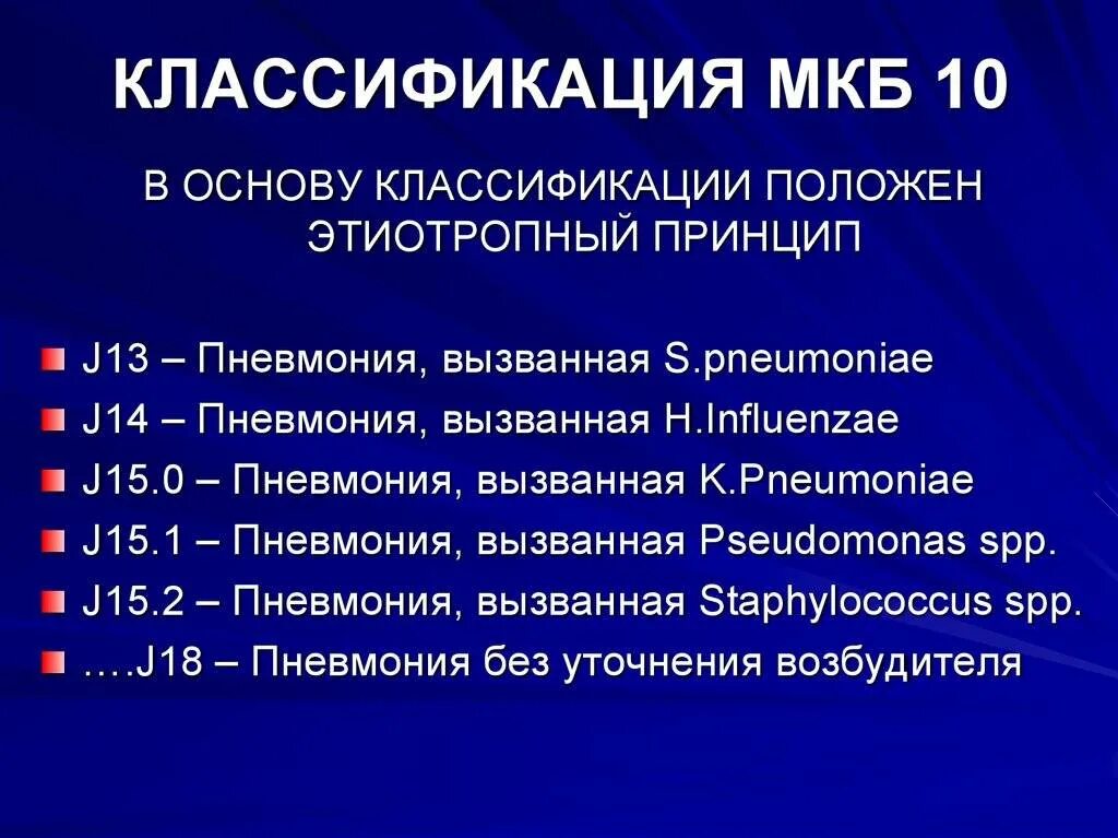 Пневмония код по мкб 10 у взрослых