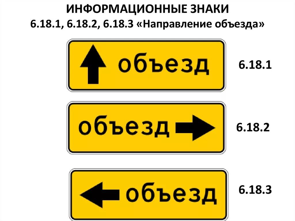 Дорожные знаки 18. Знак дорожный 6.18.3 направление объезда. Знак 6.18.1 направление объезда. Знак объезд 6.18.2. Знаки 6.18.1-6.18.3 «направление объезда».