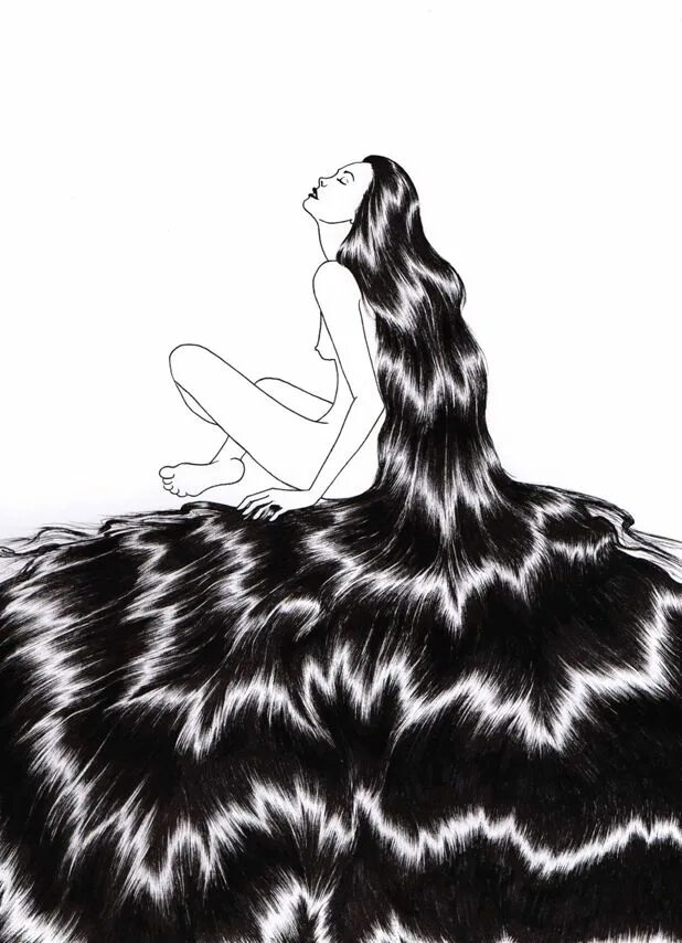 Art hairy. Девушка с длинными волосами иллюстрация. Нарисованная девушка с длинными волосами. Девушка с длинными волосами рисунок.