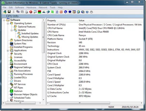 System information tool. System information tool