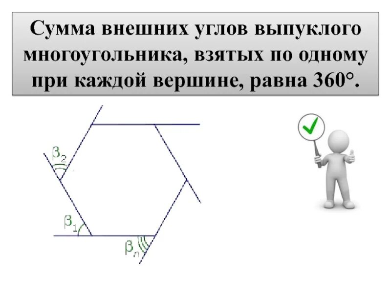 Сумма внешних углов многоугольника равна 360. Сумма внешних углов n-угольника равна 360 доказательство. Сумма внешних углов n угольника. Сумма внешних углов выпуклого п-угольника. Чему равна сумма углов в любом