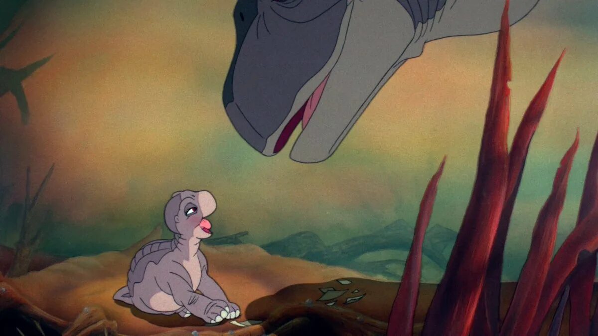 Крошка динозавр. The Land before time 1988. Динозаврик литлфут 1988.