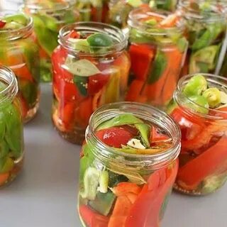 Заготовка на зиму из перца и огурцов