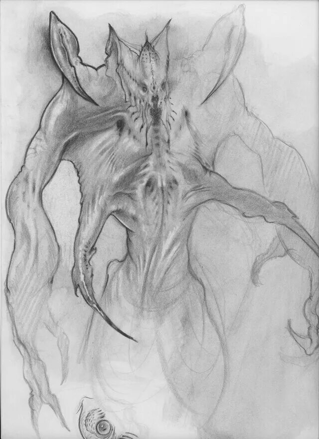 легкое монстро. существа карандашом. легкое монстро. чудовище карандашом. война будущего фильм монстры.