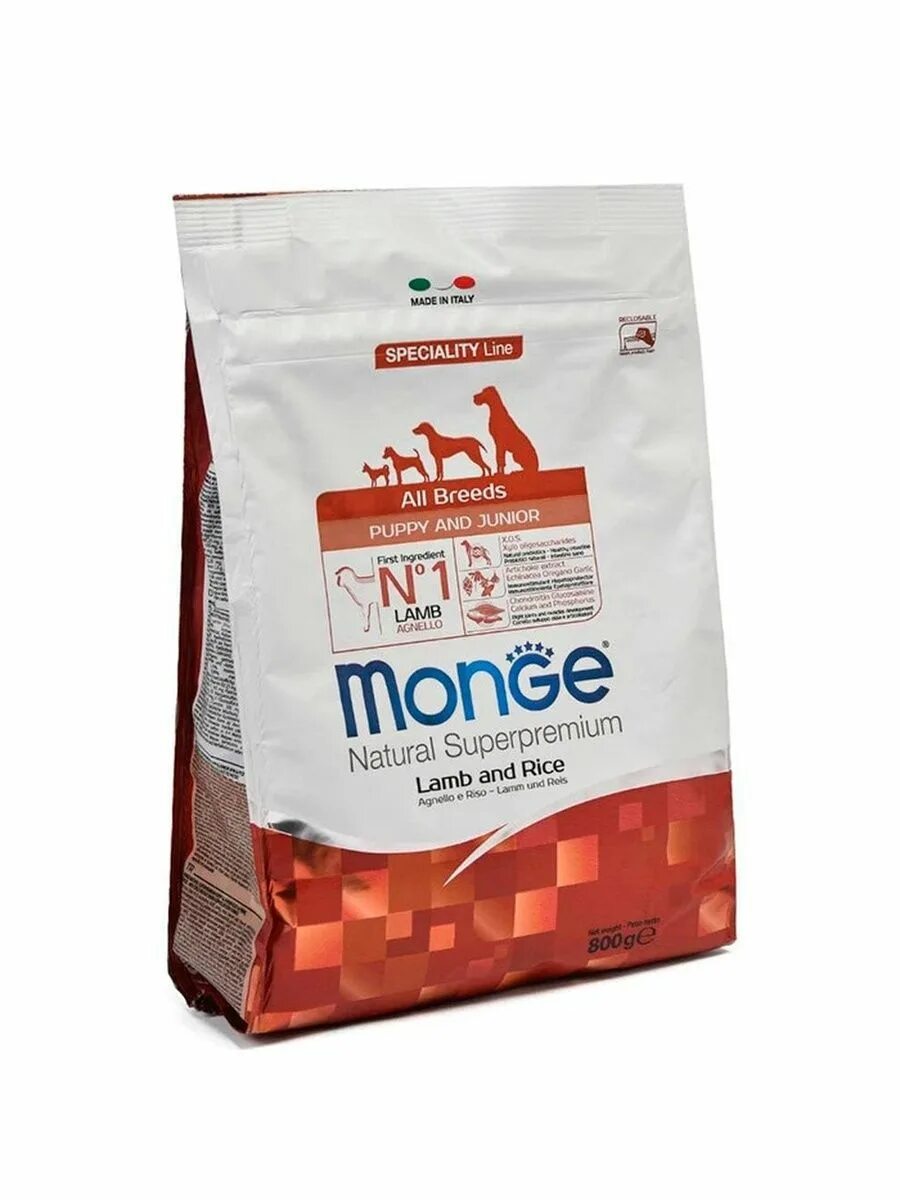 Монж для собак с ягненок рисом 800г. Monge корм для щенков ягненок 800г. Monge Speciality Puppy Junior корм для щенков ягненок рис. Корм для собак Монже Юниор-1.