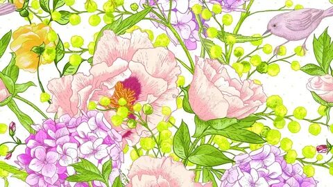 Рисованные цветы обои