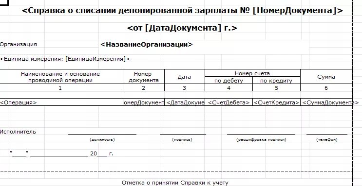 Списание пакетов. Форма справки на списание материала. Справка на списание оборудования. Справка о депонировании заработной платы. Бух справка о списании материалов.