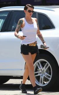 RUBY ROSE in Shorts Out for Lunch in Los Angeles 06302015.