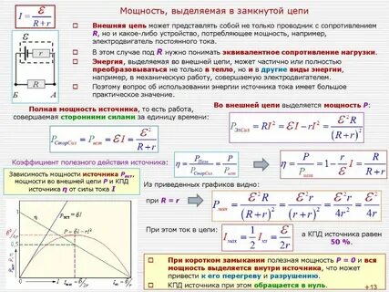 Формула выделяемой мощности