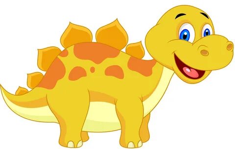 a yellow dinosaur with orange spots on it's chest and tail, smiling at...