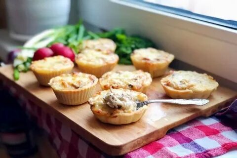 Корзиночки с грибами и сыром в духовке