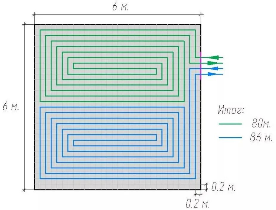 Сколько нужно трубы для теплого. Длина контура трубопровода теплого водяного пола. Максимальная длина трубы теплого пола 16мм. Шаг трубы теплого пола 16мм водяного. Тёплый пол водяной длина контура 16 трубы максимальная.