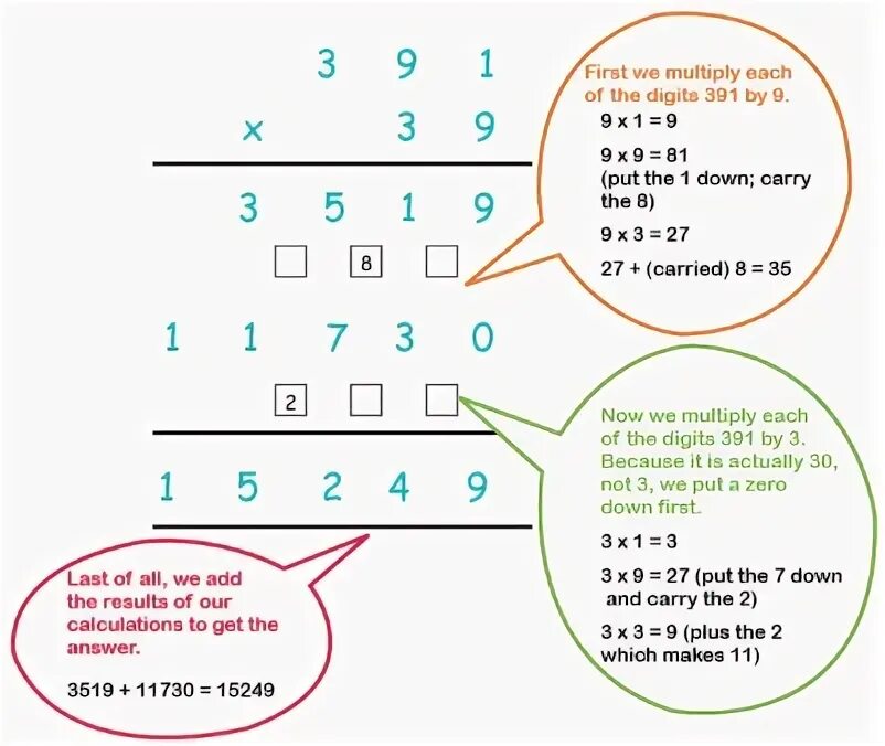 Long Multiplication. Multiply examples. Column Multiplication example. Examples for Multiplication in column. Should multiply to 35