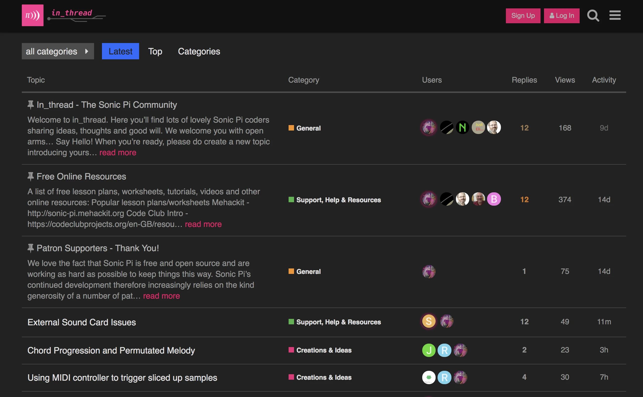 Sonic pi. Thread screen. proud to be a member of the lg tv community sonic.