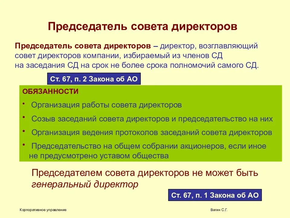 Цель совета директоров. Обязанности совета директоров. функции председателя совета директоров. полномочия председателя совета директоров. функции председателя совета директоров акционерного общества.