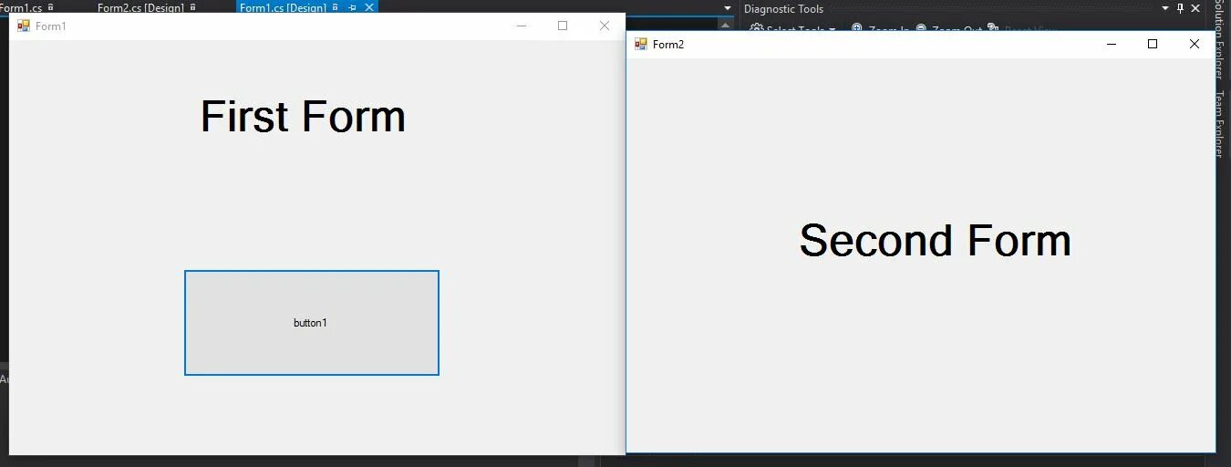 Form1.show. Show second form. Form 2. Form e-02. Only new forms